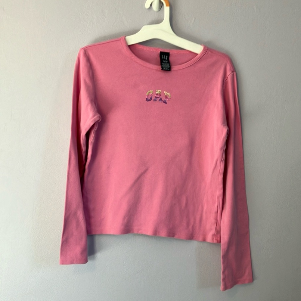 Girls pink love sleeve gap shirt Sz xxl (14-16)